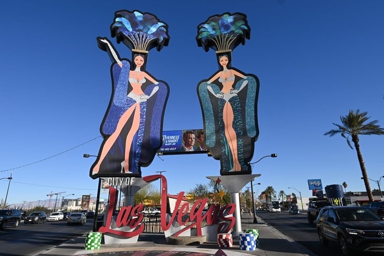 観光客を歓迎するラスベガスのサイン（1月9日）　Photo by Artur Widak/NurPhoto