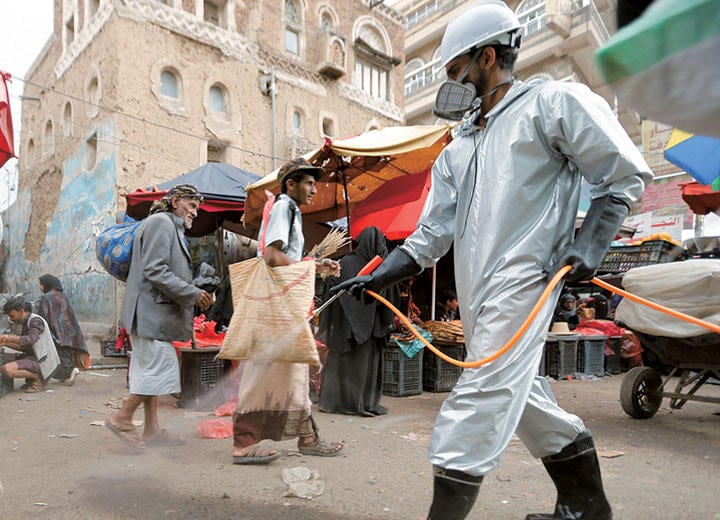 感染拡大の防止に必要な体制が整っていない国も多い（イエメン）　KHALED ABDULLAH-REUTERS