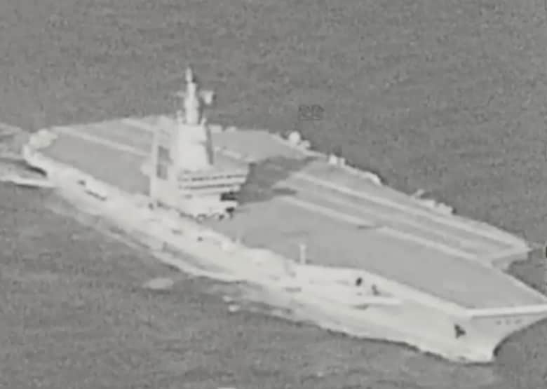 12月16日、台湾海峡を通過する中国空母「福建」　Taiwan\'s Defense Ministry