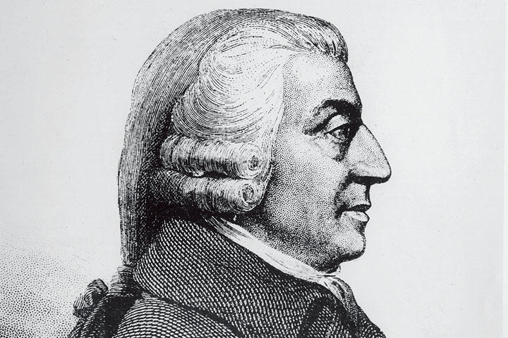 アダム・スミスは貨幣価値と意思の関係に言及した　MONDADORI PORTFOLIO/GETTY IMAGES