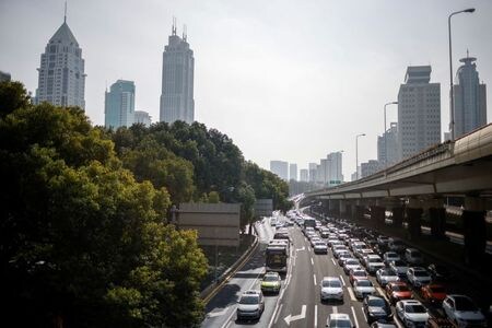 中国国家統計局が発表した３月の生産者物価指数（ＰＰＩ）は前年比４．４％上昇し、２０１８年７月以来の高い伸びとなった。写真は上海、３月撮影（２０２１年　ロイター／Aly Song）
