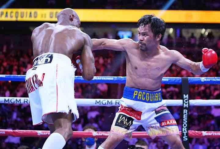 8月にラスベガスで行われたWBA世界ウェルター級王者ヨルデニス・ウガスとの対戦に臨んだパッキャオ。これが本当の引退試合になるのか？　USA TODAY USPW - REUTERS