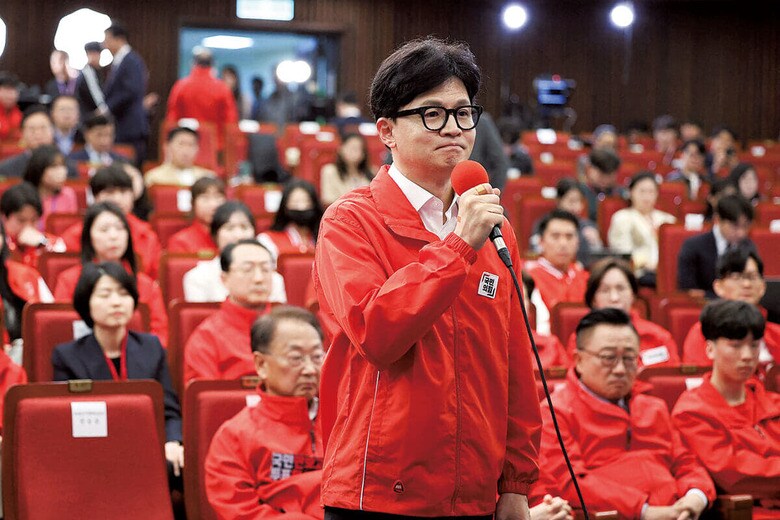 韓国与党「国民の力」前代表の韓東勲（ハン・ドンフン）　KIM HONG-JIｰPOOLｰREUTERS