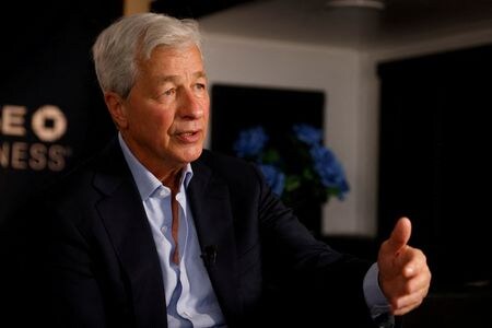 米金融大手ＪＰモルガン・チェースのジェイミー・ダイモン最高経営責任者は、米大統領選への出馬を検討していないと言明した。今年２月、マイアミで撮影（２０２３年　ロイター/Marco Bello/File Photo）