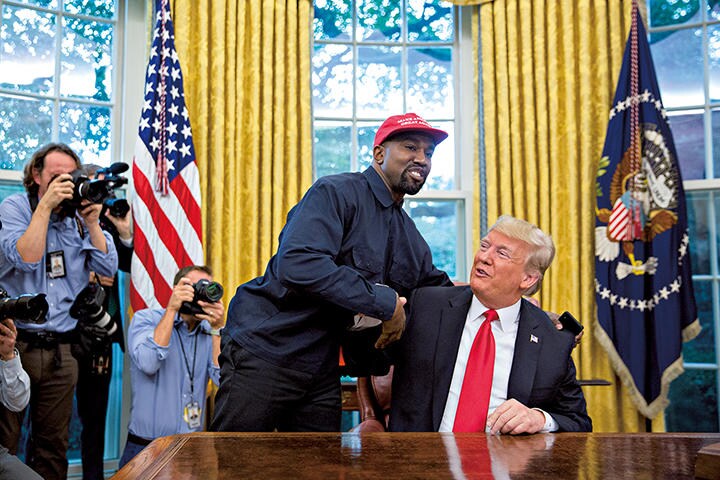 かつてはトランプ支持を明言していたカニエ　ANDREW HARRER-BLOOMBERG/GETTY IMAGES