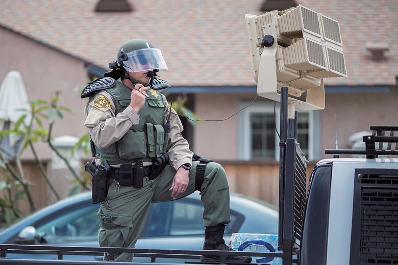LRADはアメリカでも既にデモ鎮圧などに使われ効果を上げている　DAVID MCNEW/GETTY IMAGES