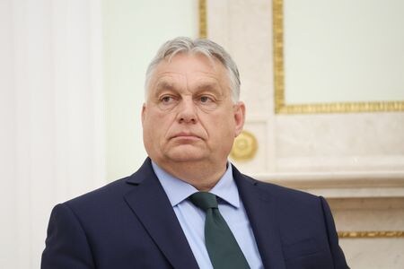 ロシア大統領府のペスコフ報道官は８日、ハンガリーのオルバン首相（写真）がロシアとウクライナの紛争についてそれぞれの立場を明確にしたとして謝意を表明した。５日の代表撮影。（2024年　ロイター/Sputnik）