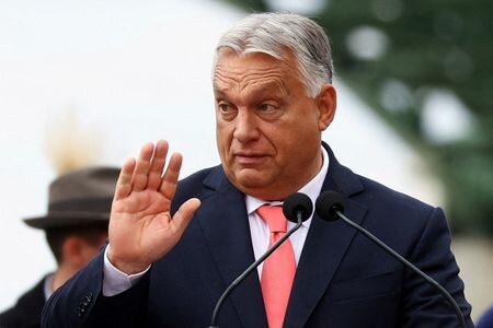 １０月１７日、ハンガリーのオルバン首相（写真）はロシアのプーチン大統領と同日中に会談すると発表した。ハンガリー・エステルゴムで９月代用撮影（２０２５年　ロイター）
