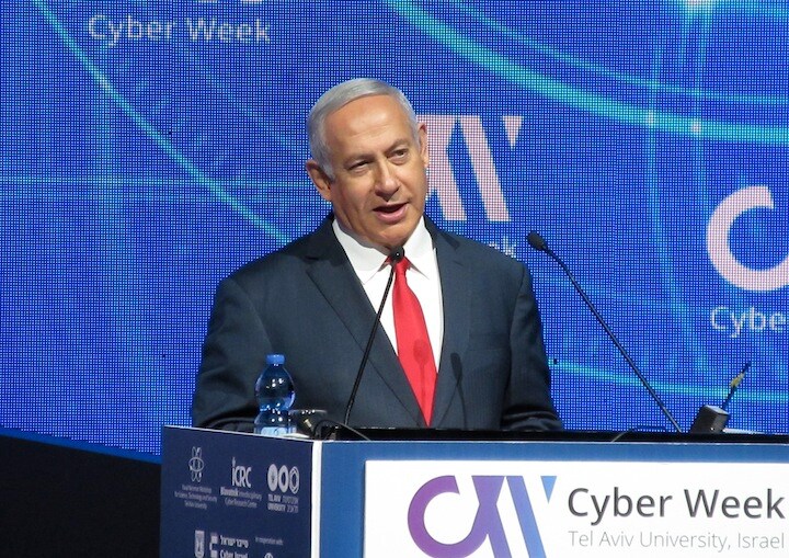 サイバーウィークで演説するネタニヤフ首相