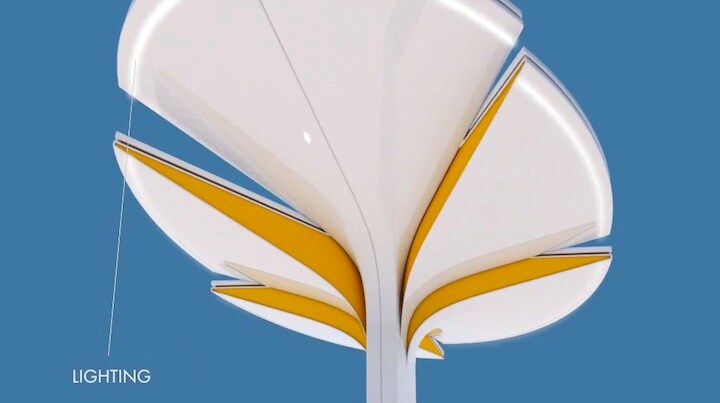 太陽光発電、蓄電、通信、電気自動車用充電を統合させた「Totem」