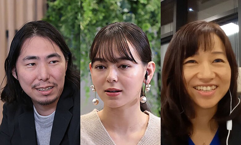 左からTHE GUILD代表取締役の深津貴之さん、タレントの世良マリカさん、JICAチュニジア事務所長の宮田真弓さん