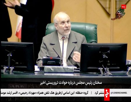 写真はイランのガリバフ国会議長。テヘランで１月撮影の提供写真。IRINN/via Reuters TV/Handout via REUTERS