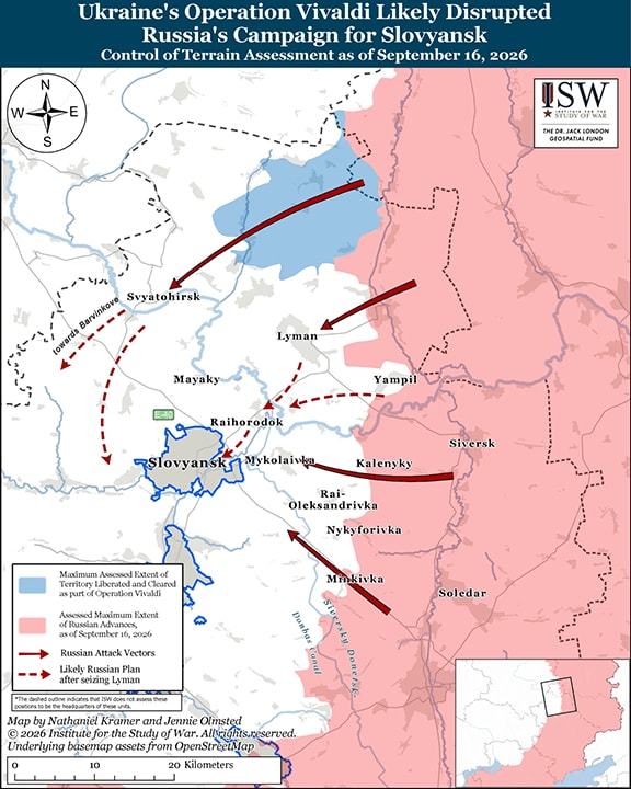 ビバルディ作戦でロシアのスラビャンスク進撃を阻む　INSTITUTE FOR THE STUDY OF WAR
