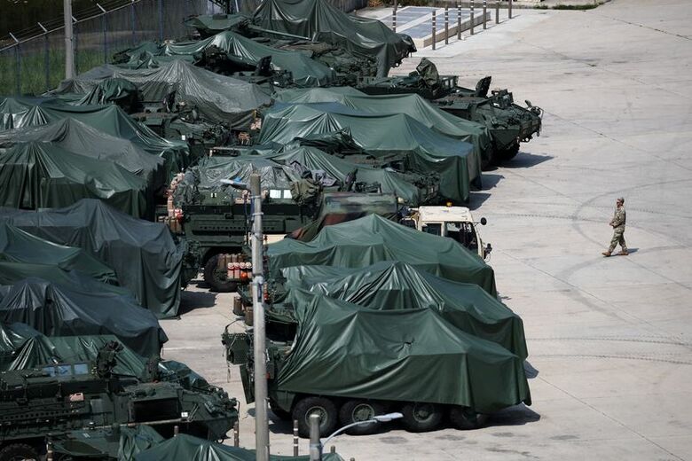 8月18日、韓国・東豆川にある米軍基地で撮影。   REUTERS/Kim Hong-Ji