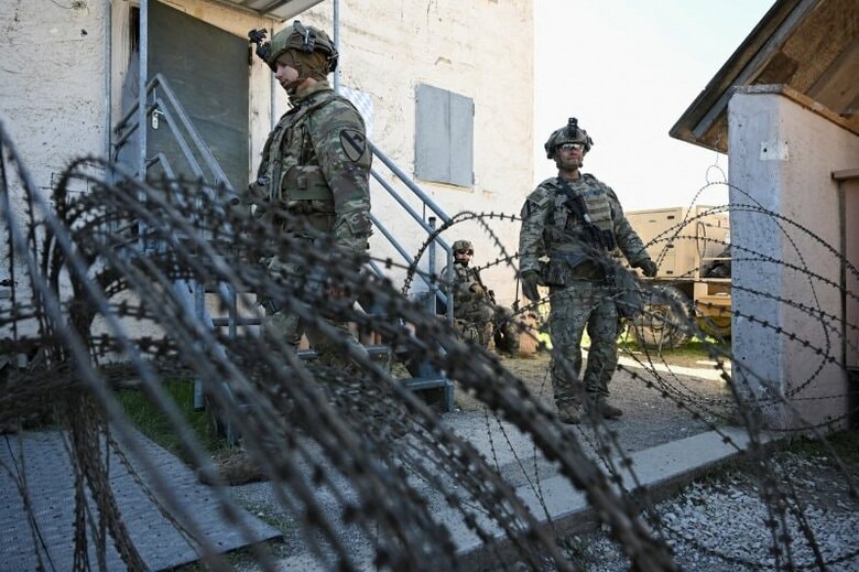 ドイツ南部の米陸軍訓練施設で4月撮影　REUTERS/Angelika Warmuth