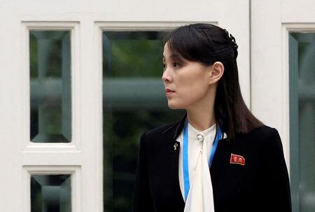 　北朝鮮の金正恩・朝鮮労働党総書記の妹、金与正党副部長（写真）は１７日、米国は安定を危険にさらす愚かな行為を避けるべきだと述べた。２０１９年２月撮影（２０２３年　ロイター/Leah Millis）