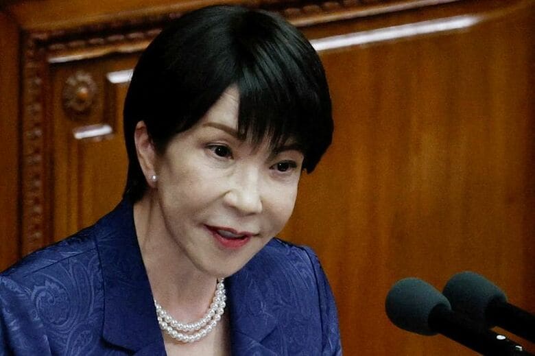 国会で所信表明演説を行う高市早苗首相。５日、都内で撮影。REUTERS/Kim Kyung-Hoon