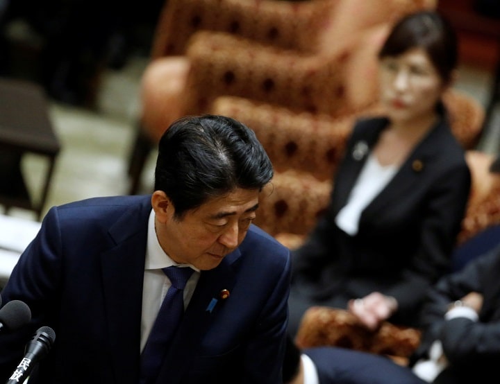 安倍首相が稲田防衛相をもっと早く辞任させなかった責任は大きい（7月24日の衆院予算委員会）　Toru Hanai-REUTERS