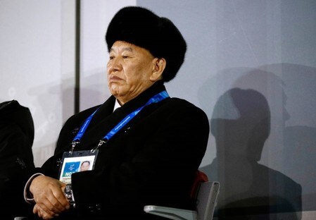 　５月２９日、北朝鮮・朝鮮労働党中央委員会の金英哲（キム・ヨンチョル）副委員長（写真）が北京経由で米国に向けて出発することがわかった。写真は２月、韓国で行われた平昌オリンピック閉会式での代表撮影（２０１８年　ロイター）