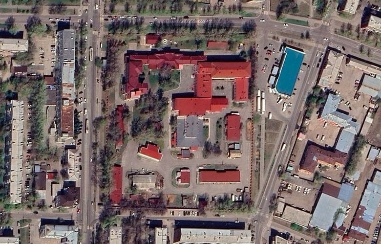 ロシア・イルクーツクにあるシベリア極東ペスト対策研究所の衛星画像。2025年5月撮影。Google/Airbus/Handout via REUTERS