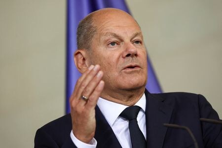 　７月２４日、ドイツのショルツ首相（写真）は記者会見で米大統領選に関し、民主党のハリス副大統領が「勝利する可能性は十分に高い」との見方を示した。写真はドイツのベルリンで１２日撮影（２０２４　ロイター／Liesa Johannssen）