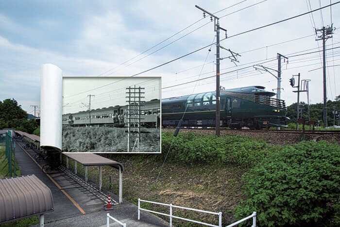 【山陽】高度成長期、山陽の都市部に増大した人を運ぶ列車は乗客であふれていた。日本が途上国だった記録だ。今では同じ軌道を走る豪華寝台列車「瑞風」が京都から山陰と山陽を経由し、西日本の原風景を巡る旅として富裕層をいざなう。立ち寄る観光地には「たたら」にゆかりのある島根県雲南市も含まれる。（古写真協力：藤本兼行氏）