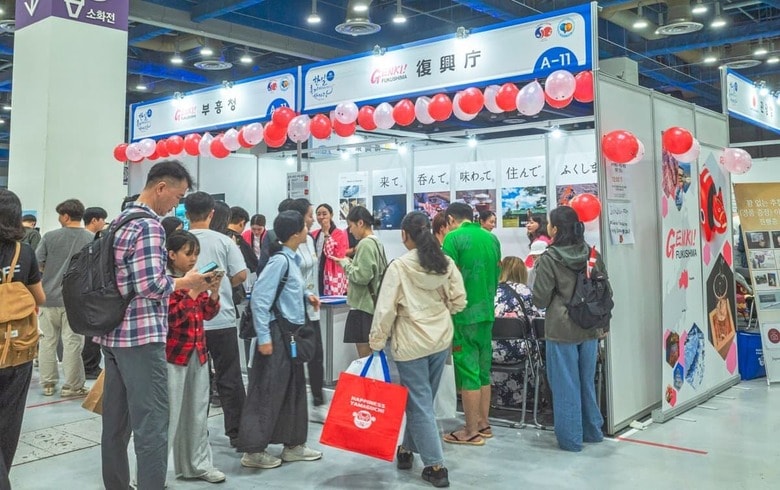 「日韓交流おまつり2025 in Seoul」に出展した日本の復興庁（筆者撮影）