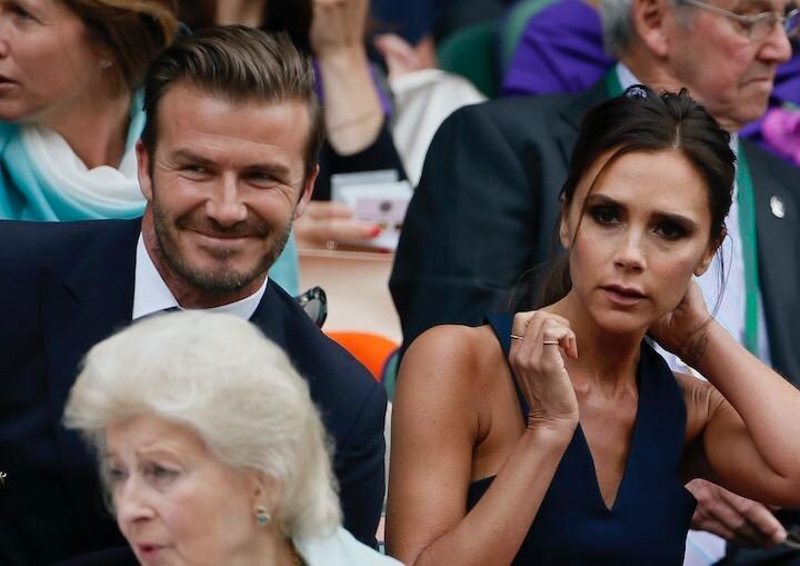 ウィンブルドンを観戦するベッカム夫妻　REUTERS/Stefan Wermuth