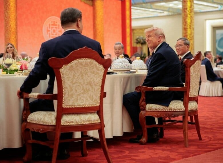 北京の人民大会堂で行われた国賓晩餐会　REUTERS/Evan Vucci