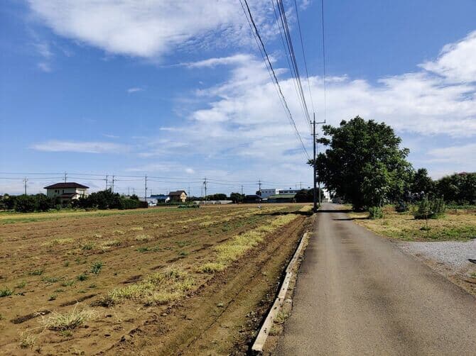 分譲地と周辺の広大な畑作地帯