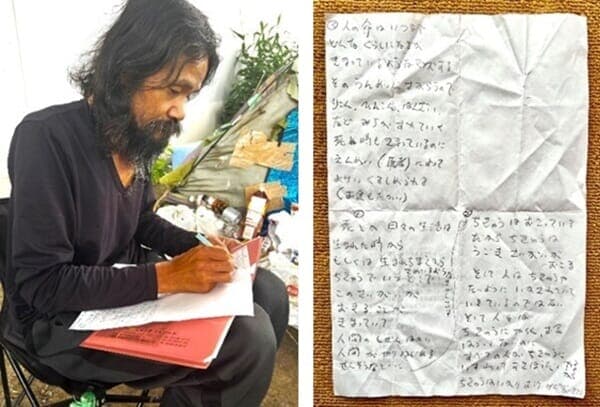 荒川河川敷のホームレス