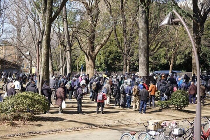 上野公園の炊き出し