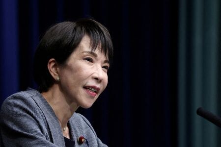 　１月１３日　高市早苗首相（写真）は１３日、奈良市で韓国の李在明大統領と会談した。写真は２０２５年１２月、都内で代表撮影（２０２６年　ロイター）