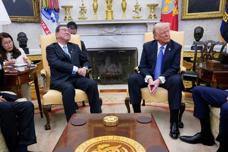 トランプ米大統領は７日、ホワイトハウスで石破茂首相と初会談した。同日撮影（２０２５年　ロイター/Kent Nishimura）