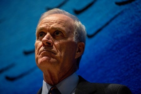 　１１月２４日、エスパー米国防長官は、スペンサー海軍長官（写真）を解任した。提供写真（２０１９年　ロイター／U.S. Marine Corps）
