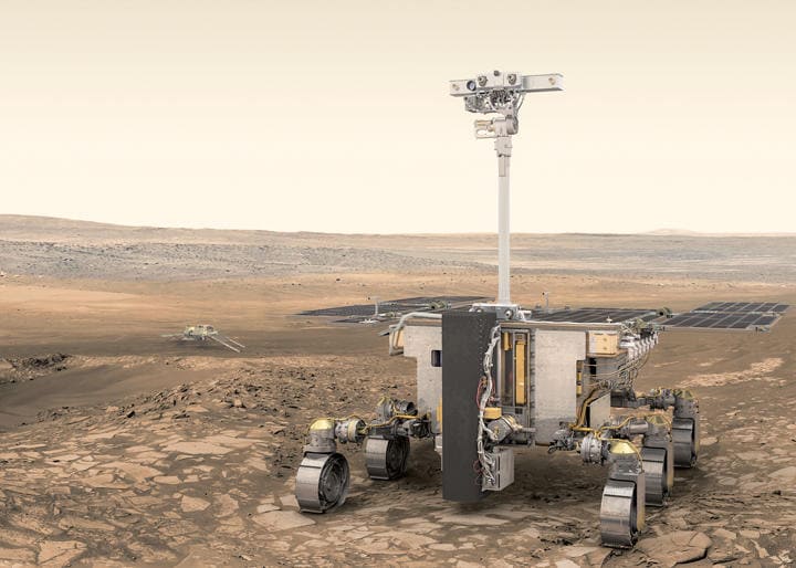 ESAの無人探査車の予想図。着陸後は火星の「海」で生命の痕跡を探す　ESA/ATG MEDIALAB