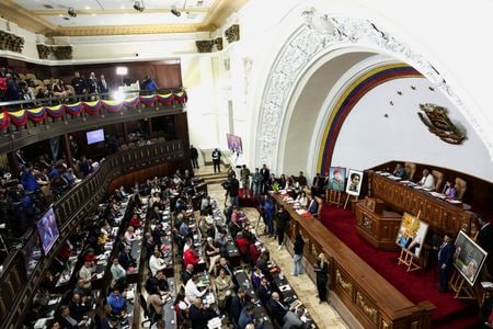 写真はベネズエラ国民議会。2026年3月撮影。EUTERS/Gaby Oraa