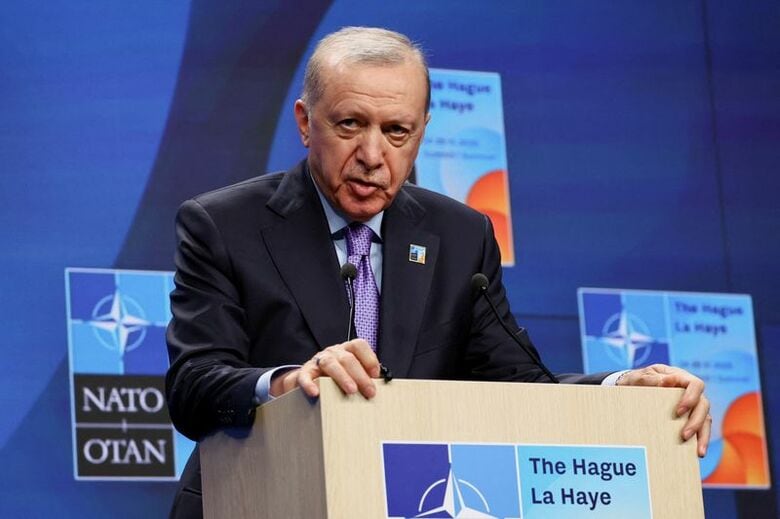 トルコのエルドアン大統領。2025年6月25日、オランダのハーグで撮影。REUTERS/Piroschka Van De Wouw