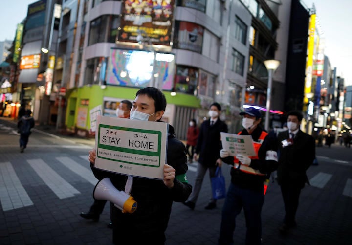 新型コロナウイルス肺炎で緊急事態宣言下の東京　Issei Kato-REUTERS