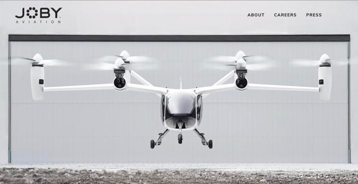 トヨタ自動車は、新たな空のモビリティ事業として、電動垂直離着陸機（eVTOL）の開発・実用化を進める米ジョビー・アビエーションと協業することに合意したと発表した。写真はジョビー･アビエーション社のサイトから。